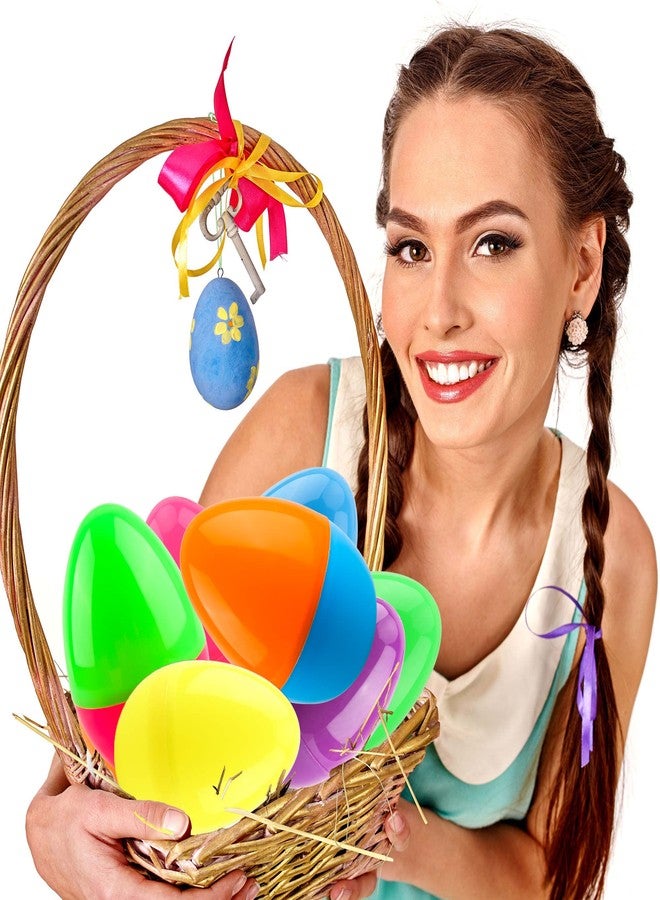 Haconba 18 Pack 6 Inch Jumbo Fillable Easter Eggs Large Bright Colorful Plastic Easter Eggs for Easter Decoration Egg Hunt Basket Stuffers, 6 Colors - Image 4